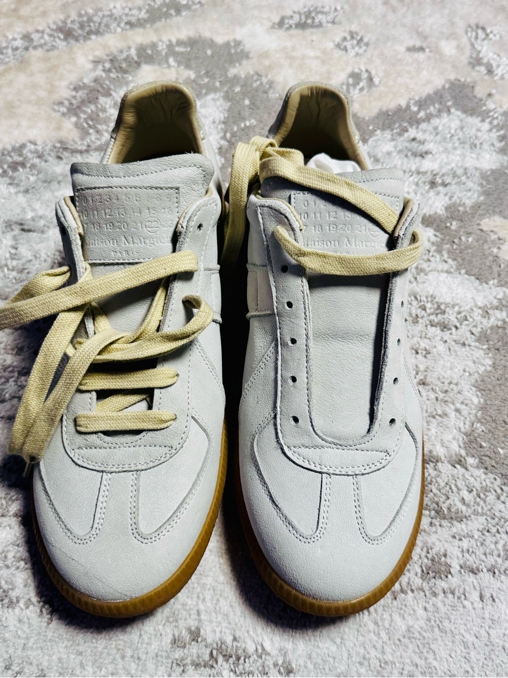 Maison Martin Margiela Chalk Suede Sneakers with Gum Soles